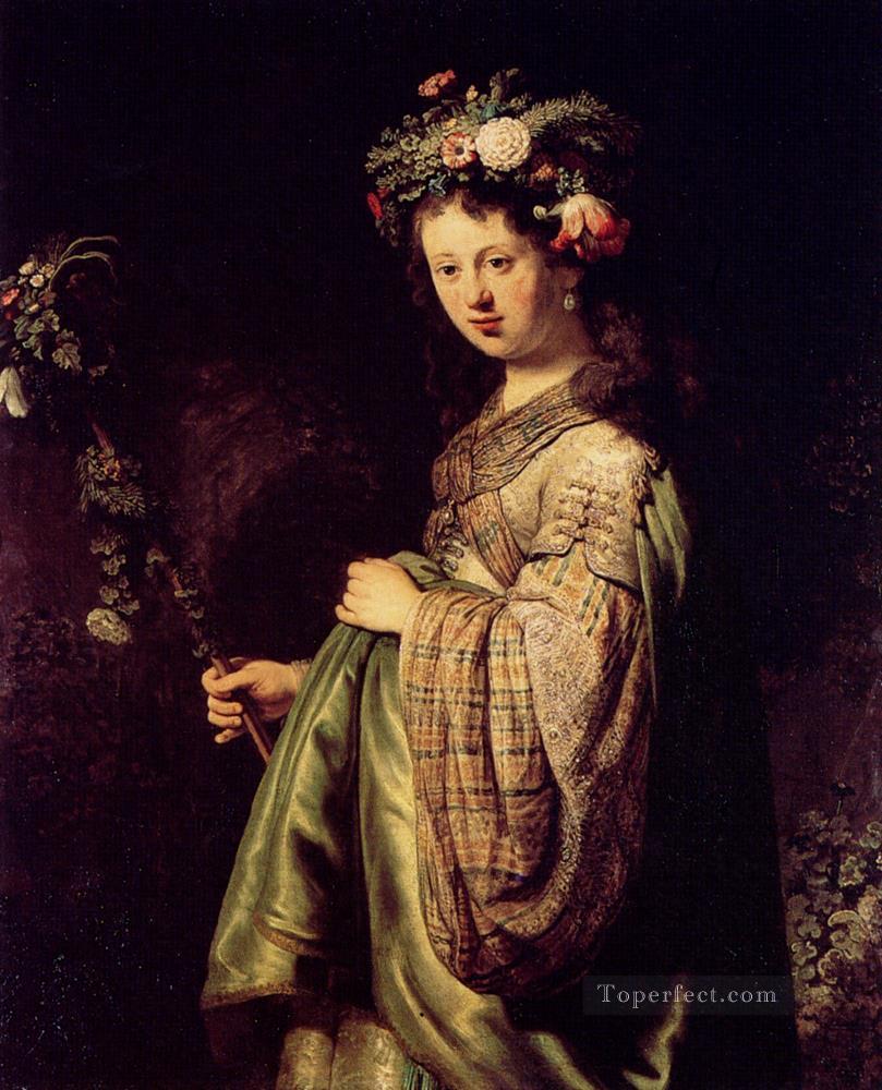 Saskia As Flora Rembrandt Oil Paintings